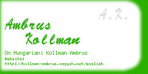 ambrus kollman business card
